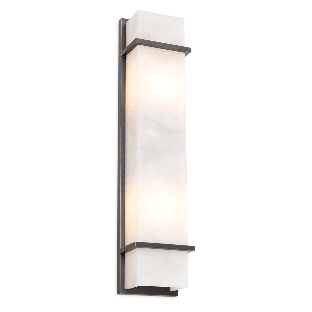 Spike Wall Sconce, 2-Light, Large, Alabaster, Bronze, 5.12"W (114444UL YV0J041YNZ)