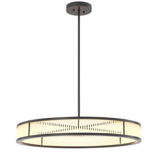 Thibaud Chandelier, 1-Light, LED Integrated, Bronze, Frosted Glass, 35.43"W (114747UL YV0J03YV0Y)