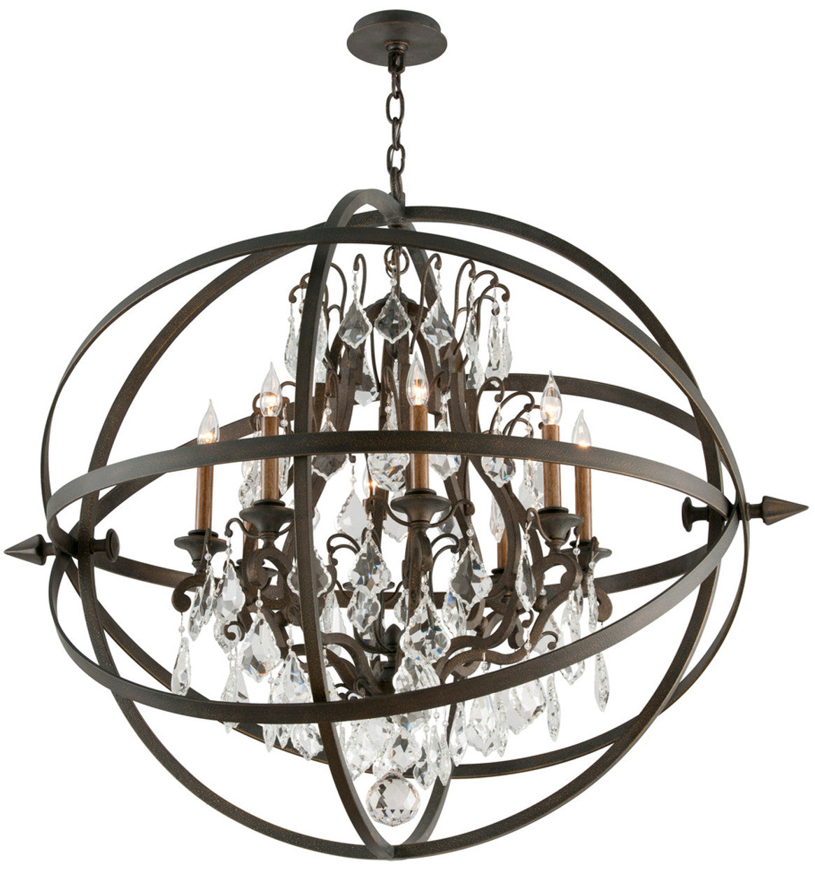 Byron Chandelier, 8-Light, Vintage Bronze, Clear Shade, Extra Large, 41.5"W (F2998 JARK)