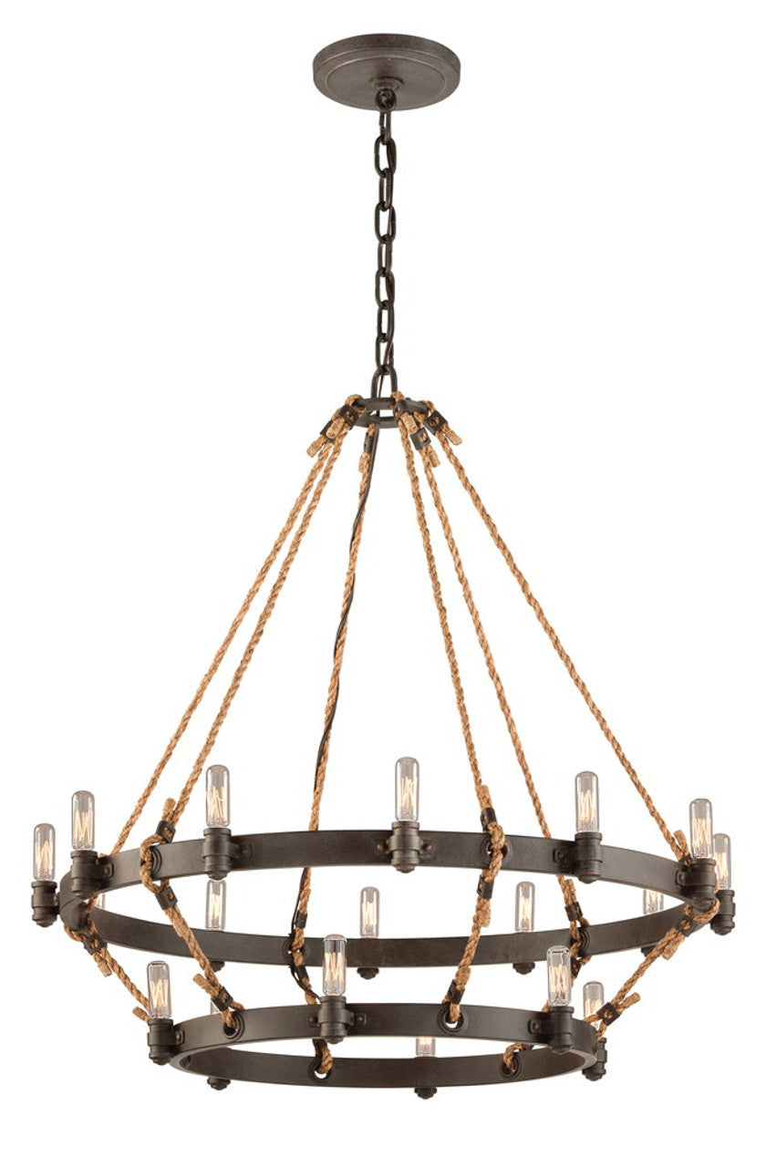 Pike Place Pendant, 18-Light, Shipyard Bronze, 32"W (F3128 J8RT)