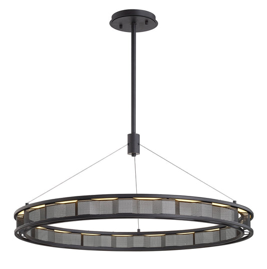 Fuze Pendant, 1-Light, Modern Bronze, Frosted Shade, 39"W (F6865 QC31)