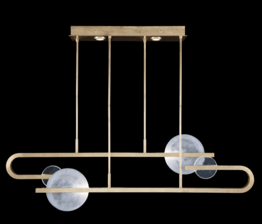 Selene Pendant, 2/6-Light, LED, Soft Gold, Clear & White Glass, 65"W (922840-5ST RHPP)