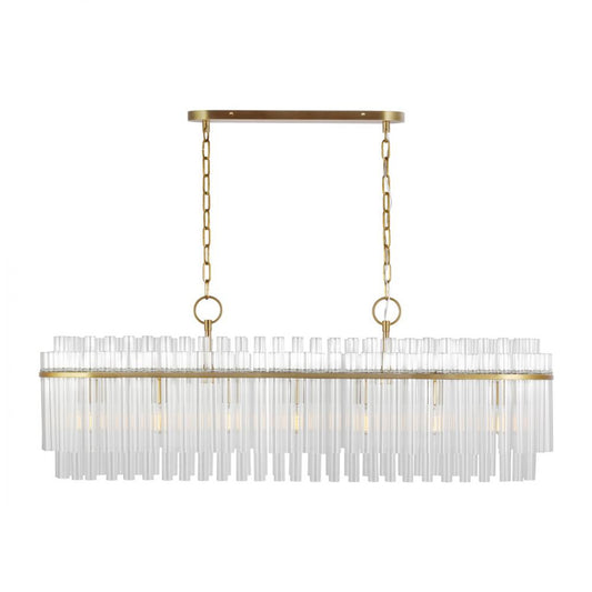 Beckett Linear Chandelier, 7-Light, Burnished Brass, 48"L (CC1307BBS 706U1K9)