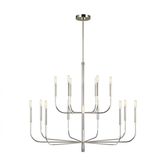 Brianna Chandelier, 15-Light, Polished Nickel, 48.75"W (EC10015PN 706TXQ5)