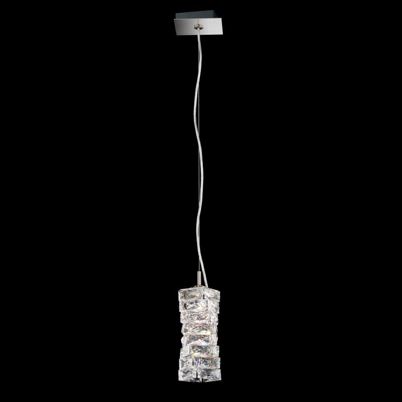 Glissando Mini Pendant, 1-Light, LED, Stainless Steel, Clear Swarovski Crystal, 4.75"W (STW410N-SS1S 1J5ZUH)