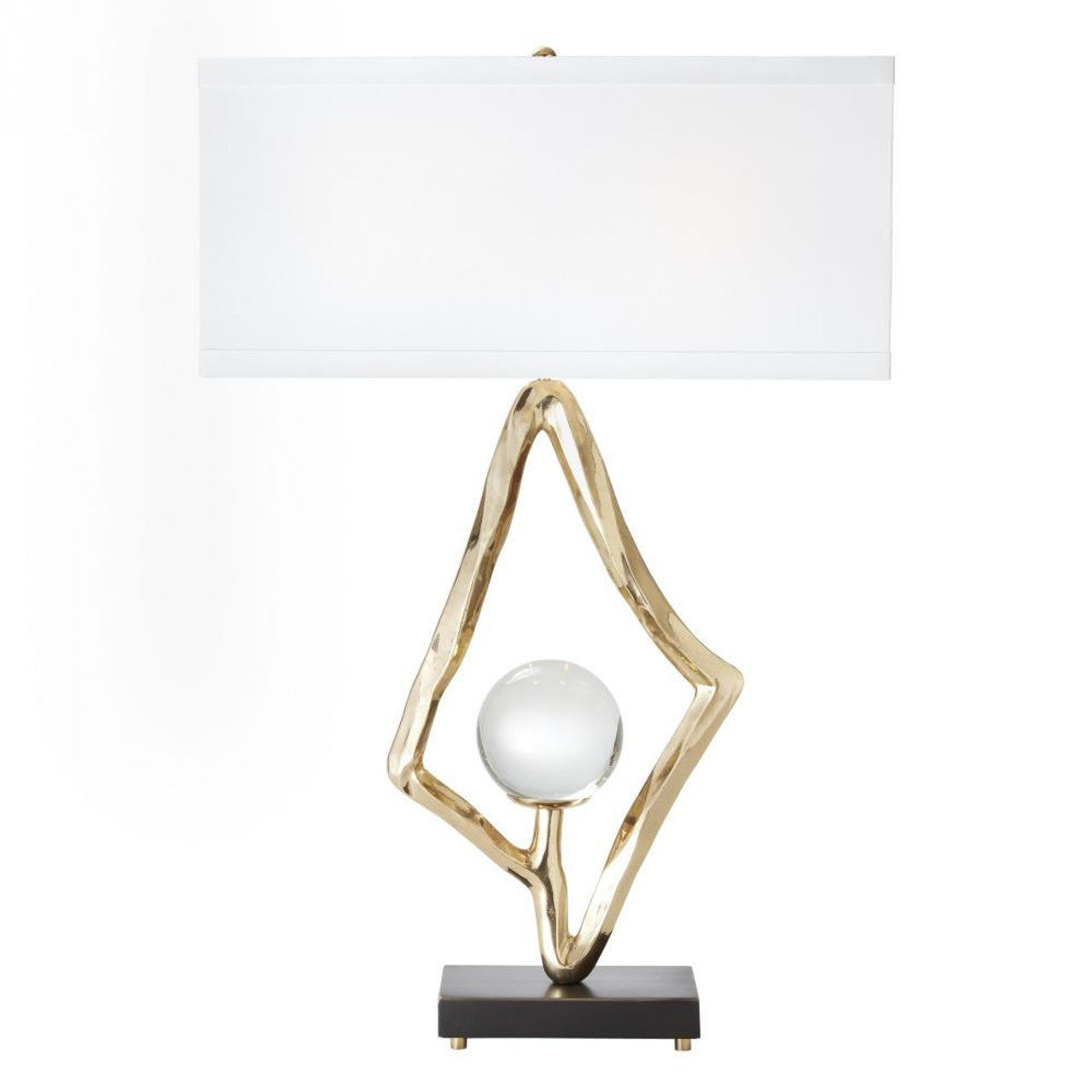 Abstract Table Lamp with 6" Crystal Sphere