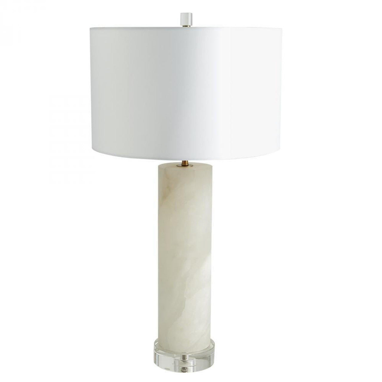 Alabaster Cylinder Brass Table Lamp