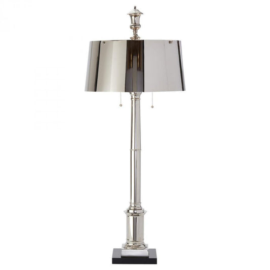 Library Nickel Table Lamp