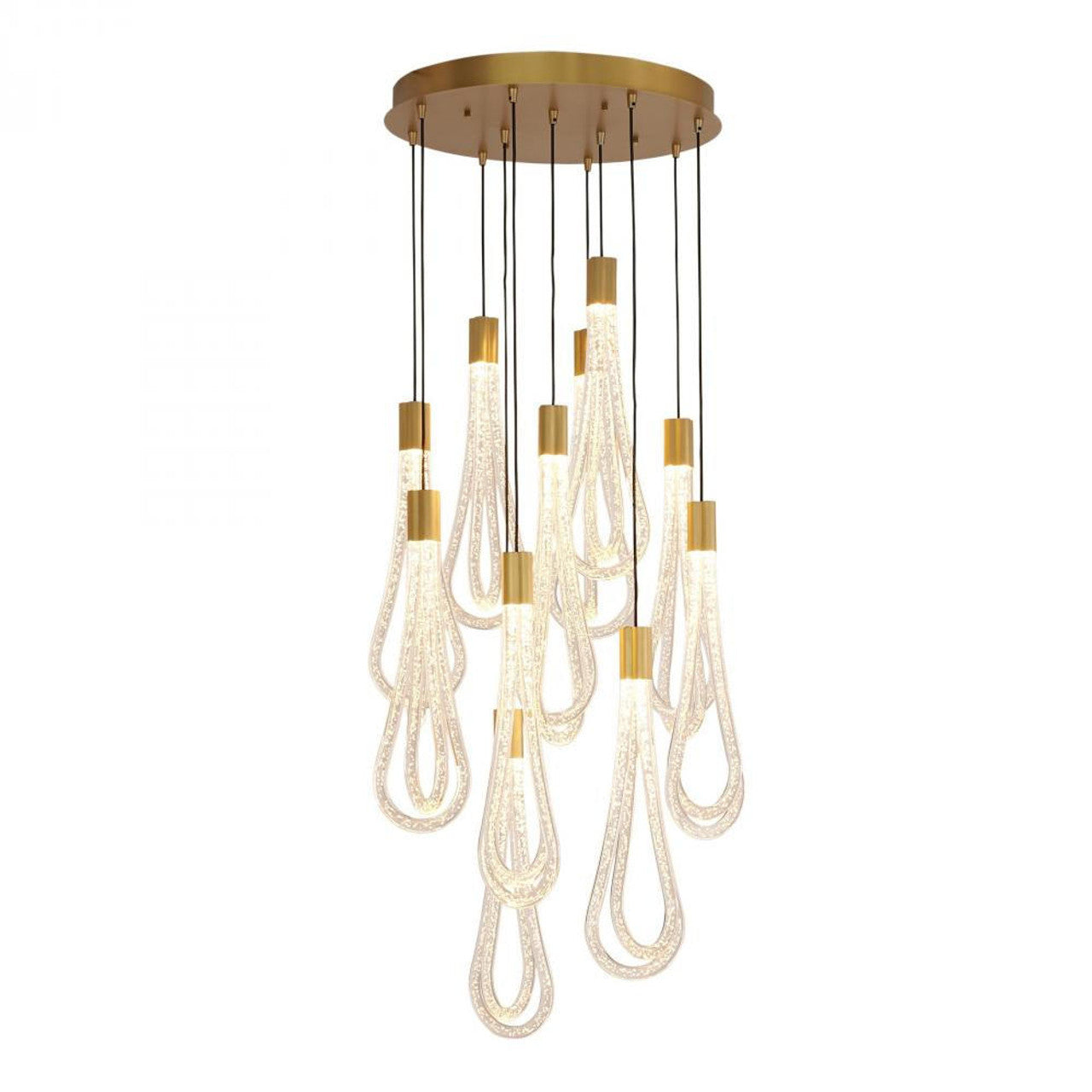 Round Layered Raindrop LED Chandelier