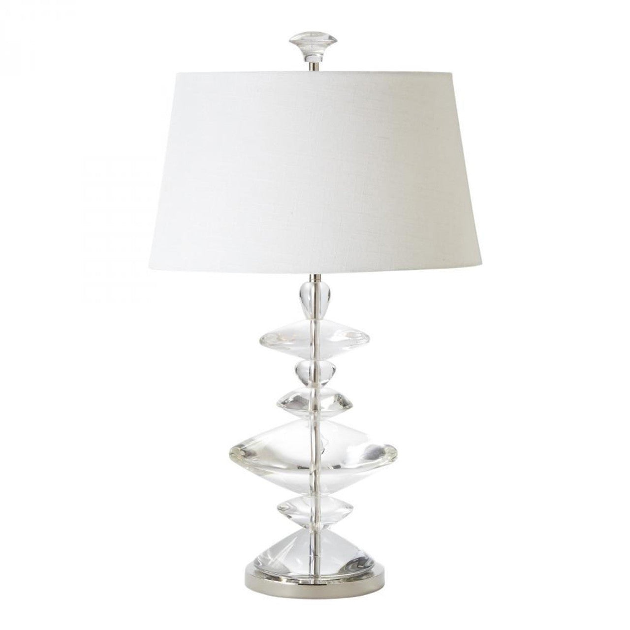 Tribal Nickel Glass Table Lamp