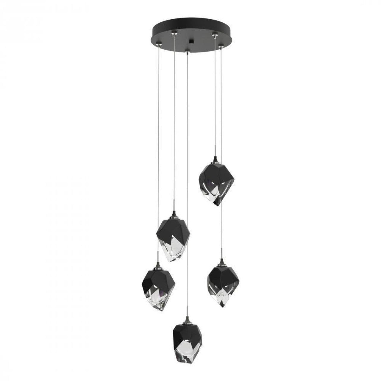 Chrysalis Pendant, 5-Light, Black, Black Polished Crystal, 15.4"W (131137-SKT-STND-10-BP0754 5YX0NW)