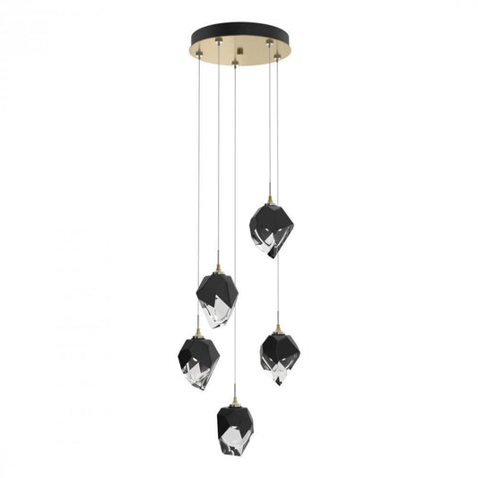 Chrysalis Pendant, 5-Light, Modern Brass, Black Polished Crystal, 15.4"W (131137-SKT-STND-86-BP0754 5YZTG8)