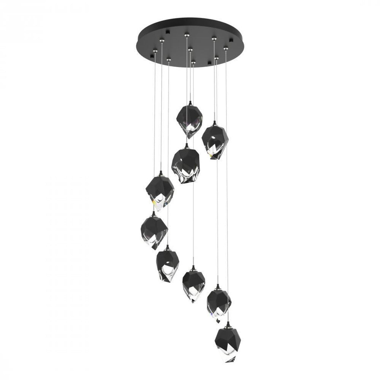 Chrysalis Pendant, 9-Light, Black, Black Polished Crystal, 20.5"W (131140-SKT-STND-10-BP0754 5YZUFR)