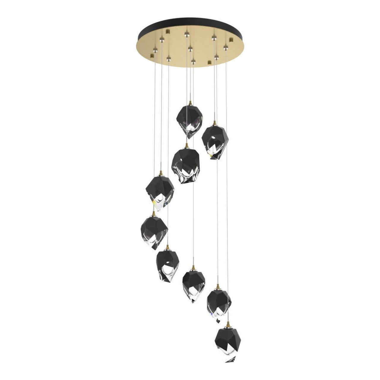 Chrysalis Pendant, 9-Light, Modern Brass, Black Polished Crystal, 20.5"W (131140-SKT-STND-86-BP0754 5YZUGH)