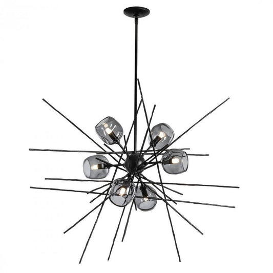 Griffin Stardust Pendant, 6-Lights, Black, Cool Grey, 39.2"W (131590-SKT-MULT-10-YL0709 5YZYDK)