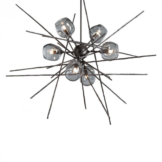 Griffin Stardust Pendant, 6-Lights, Dark Smoke, Cool Grey, 39.2"W (131590-SKT-MULT-07-YL0709 5YZYDH)