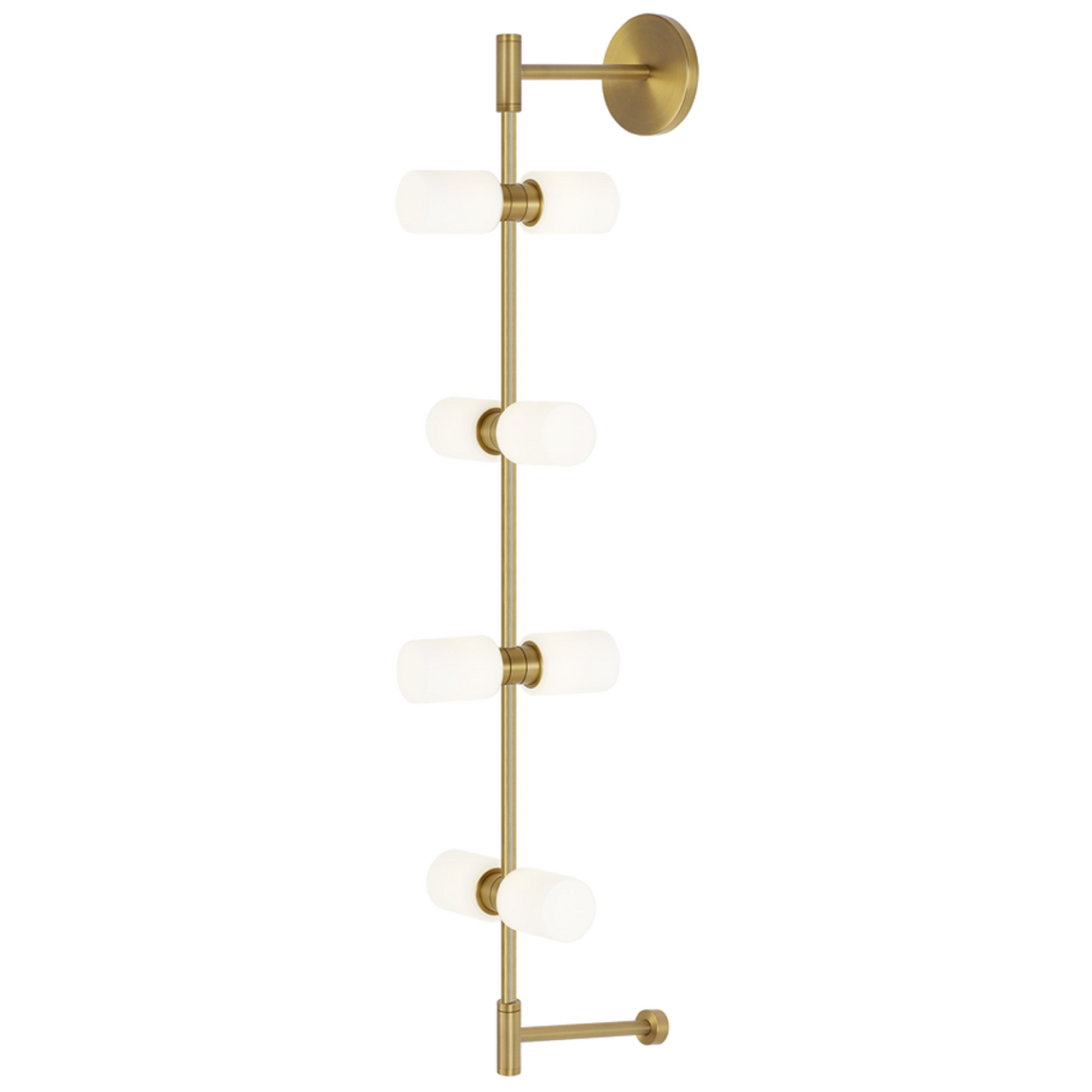 ModernRail Wall Sconce, 8-Light, LED, Aged Brass, 36"H (700MDWS3CRR 70DR3LD)