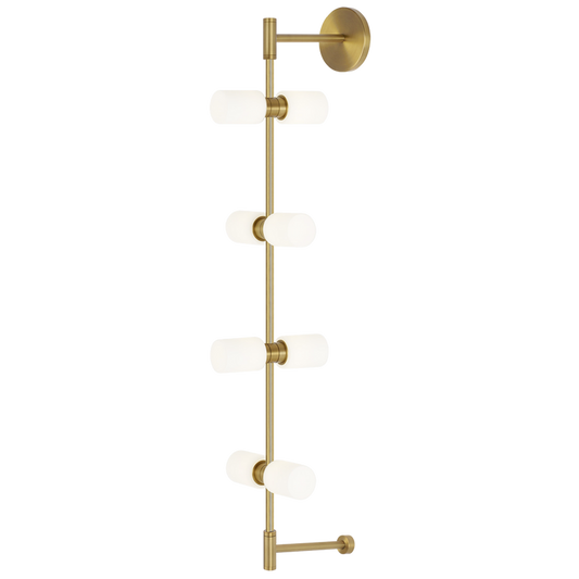 ModernRail Wall Sconce, 8-Light, LED, Aged Brass, 36"H (700MDWS3CRR 70DR3LD)