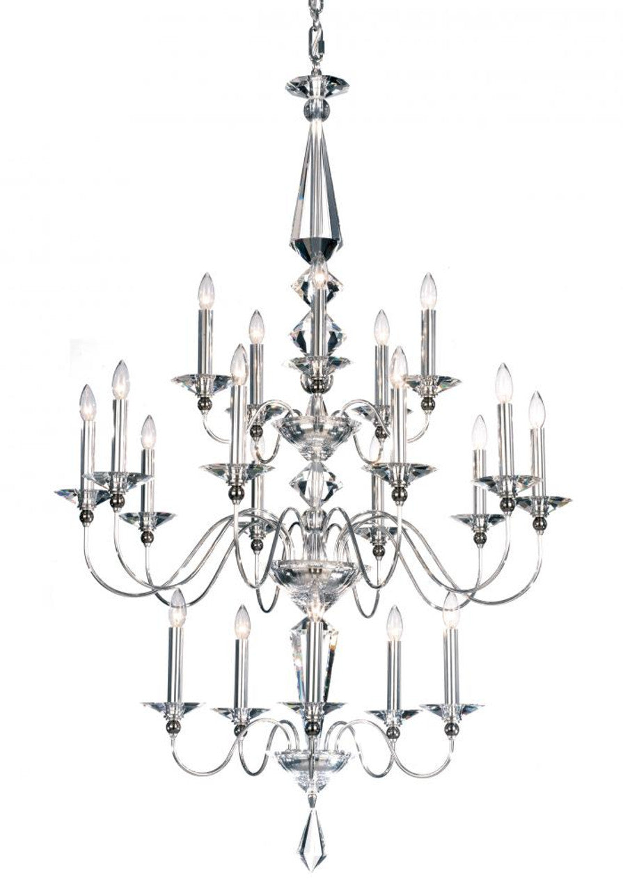 Jasmine Chandelier, 20-Light, Polished Silver, Clear Optic Crystal, 36"W (9690-40CL MYPJ4)