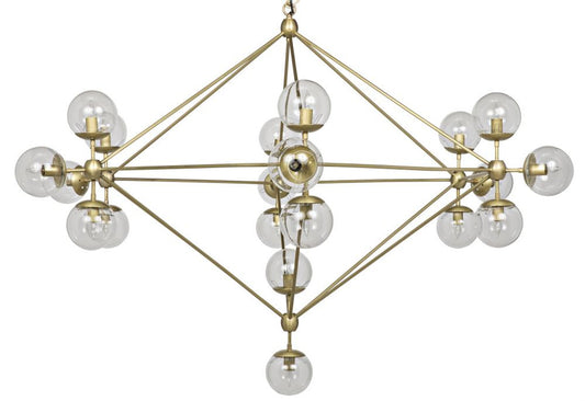 Pluto Chandelier, 20-Light, Antique Brass, Glass, 63"W (LAMP478MB-L YUU6013GY1)