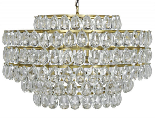 Linden Chandelier, 4-Light, Antique Brass, 29"W (LAMP599MB YUU6013GWQ)