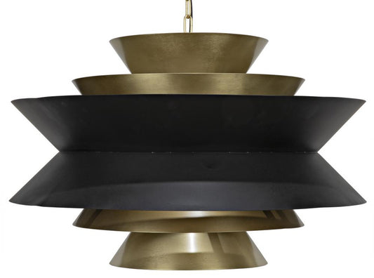 Arion Pendant, 4-Light, Matte Black, Antique Brass, 29"W (LAMP776MB YUU6013FYM)