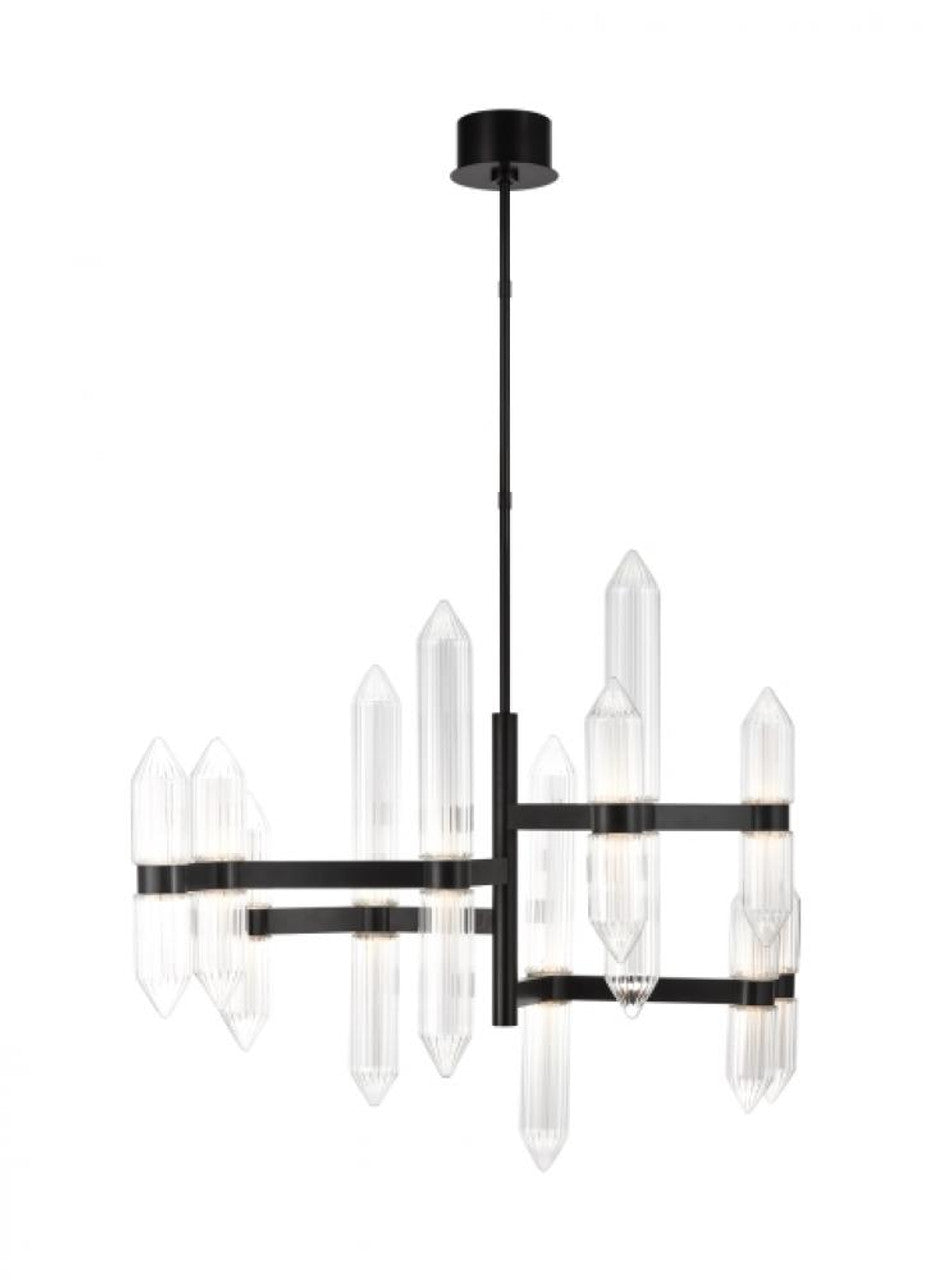 Langston Large Chandelier, 12-Light, LED, Plated Dark Bronze, 46.6"L (700LGSN46PZ-LED927 70PGJEH)