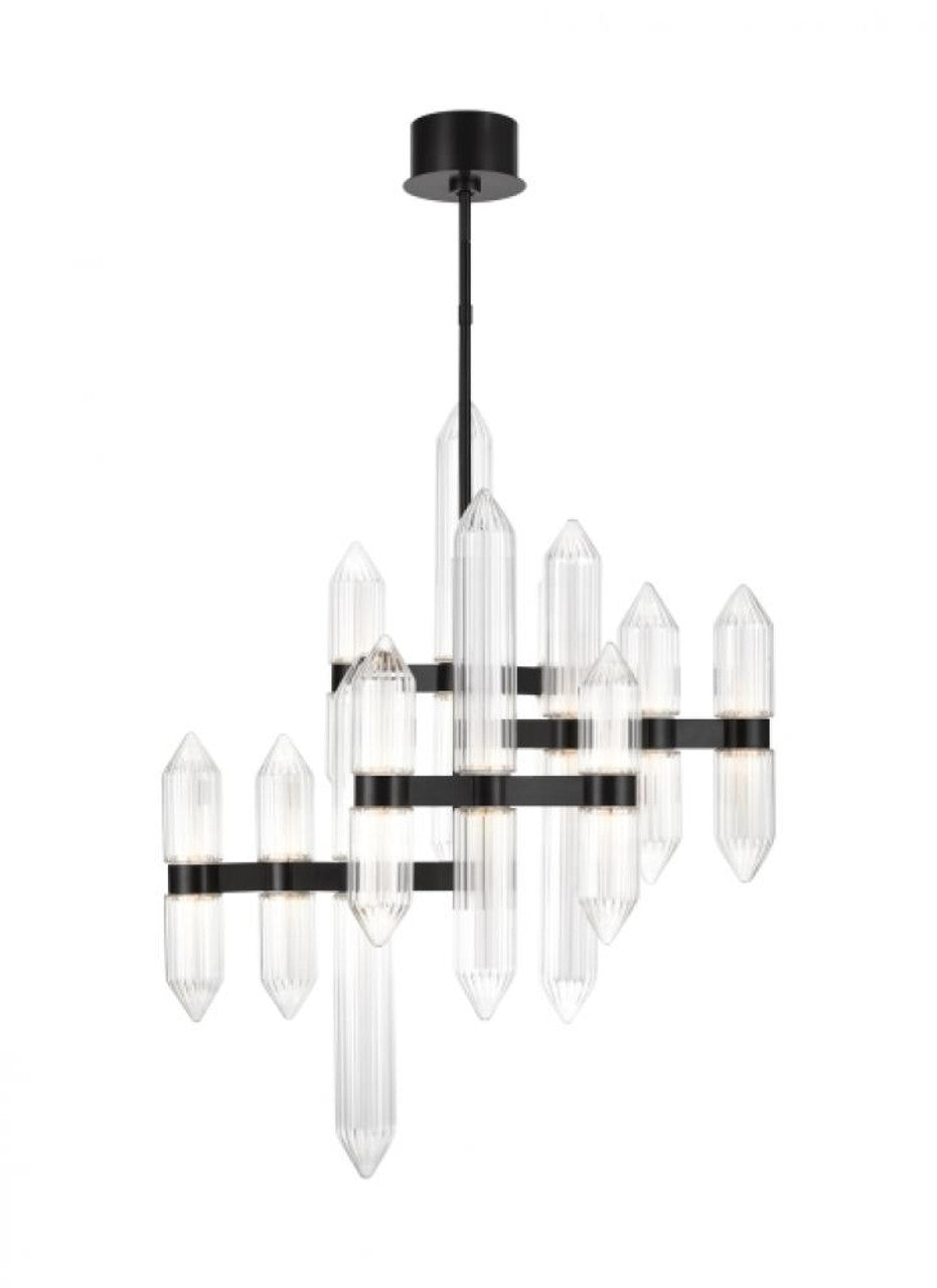 Langston Medium Chandelier, 12-Light, LED, Plated Dark Bronze, 40.5"H (700LGSN31PZ-LED927 70PGJEJ)