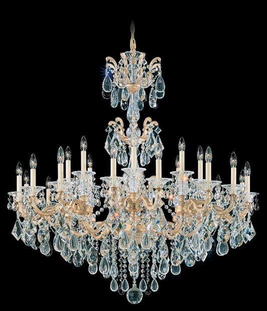 La Scala Chandelier, 24-Light, Parchment Gold, Clear Swarovski Crystal, 46"W (5013-27S AY9NL)