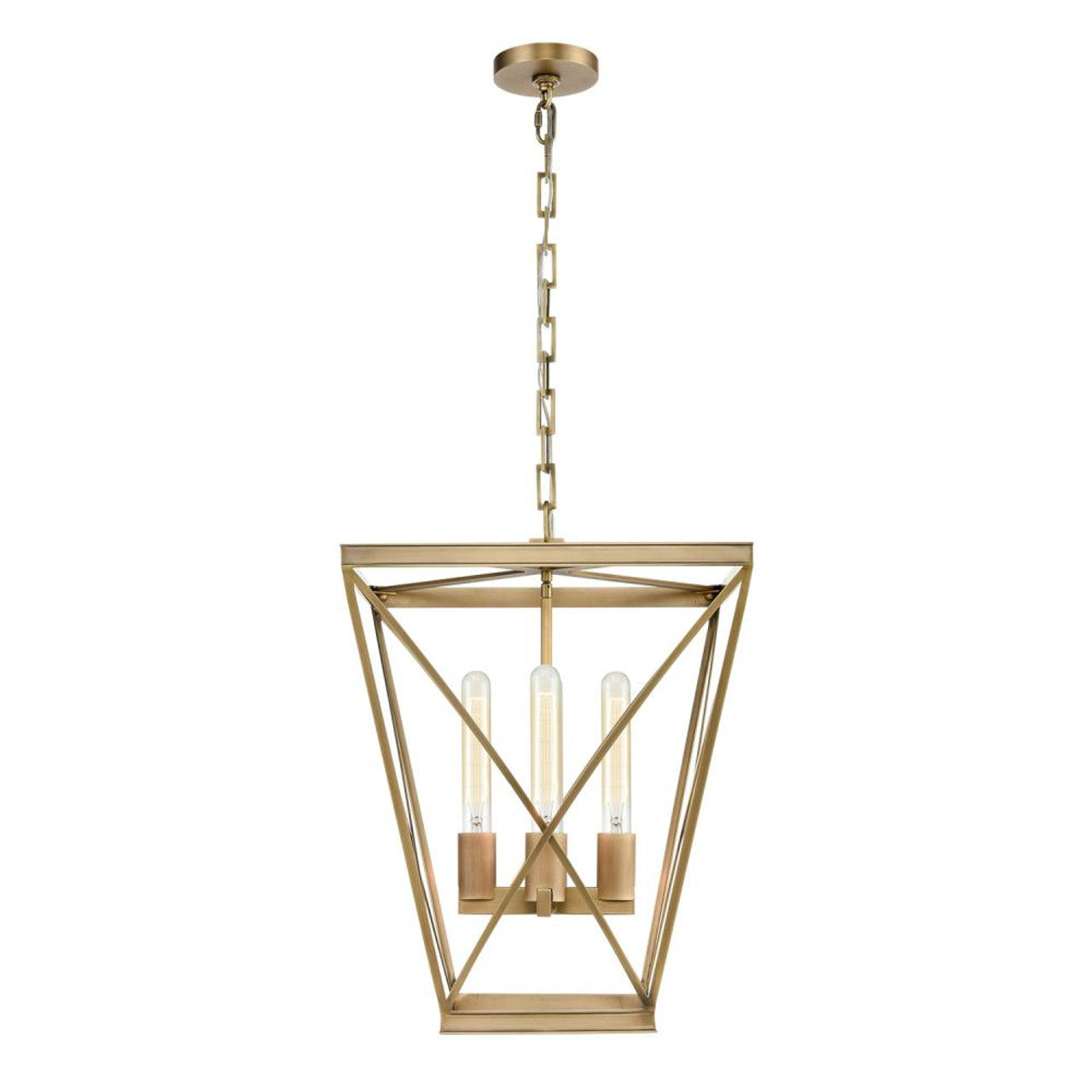 Lattice Pendant, 4-Light, Vintage Brass, 21.13"H (PD309616VB 706TMQP)