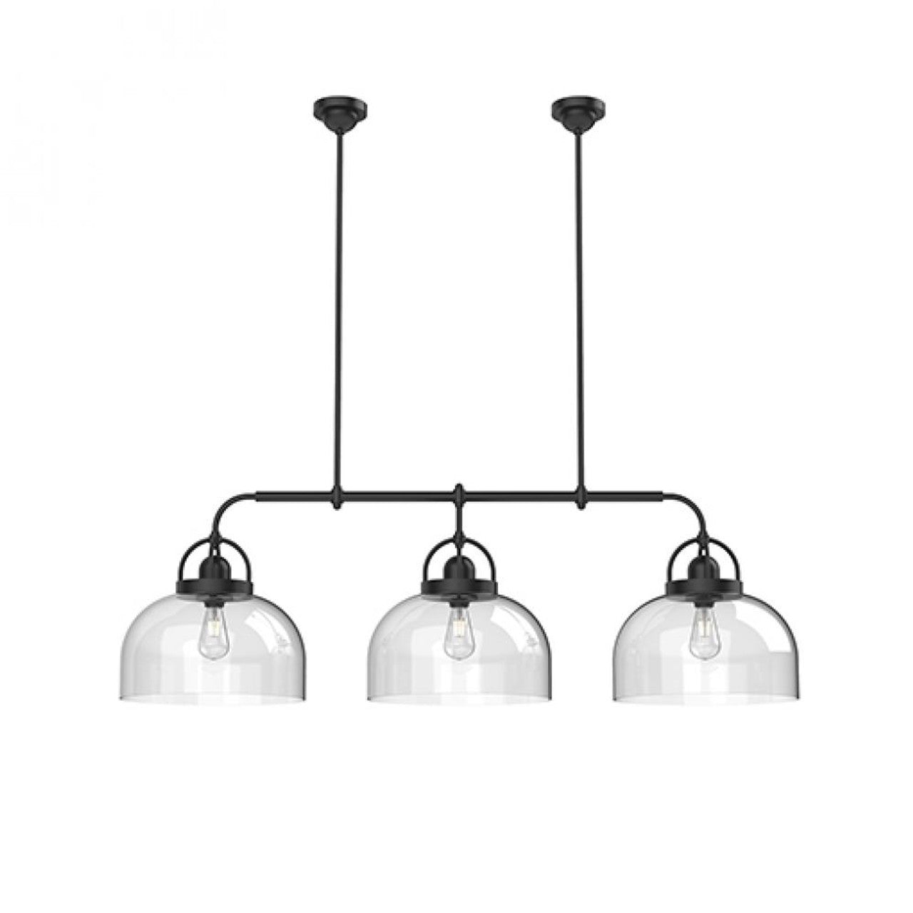 Lancaster Linear Chandelier, 3-Light, Matte Black, 55"L (LP361155MB 706TPNT)