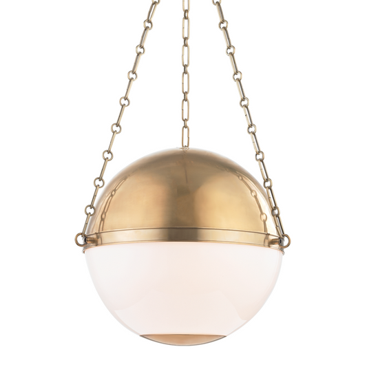 Sphere No.2 Pendant, 3-Light, Aged Brass, 20.5"W (MDS751-AGB A5GL4)