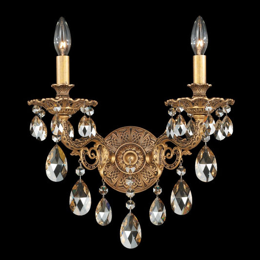 Milano Wall Sconce, 2-Light, Heirloom Bronze, Clear Swarovski Crystal, 15.5"H (5642-76S 1HWYQ9)