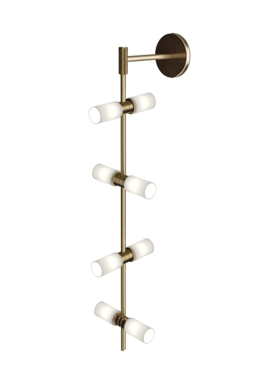 ModernRail Wall Sconce, 8-Light, LED, Aged Brass, 36"H (700MDWS3CRS 70DR3LE)