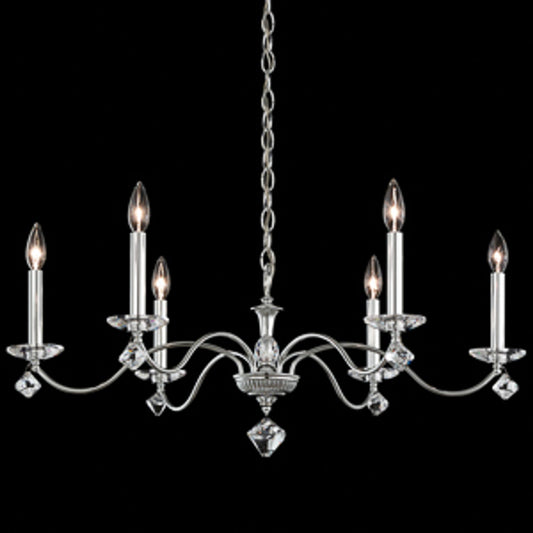 Modique Chandelier, 6-Light, Polished Silver, Clear Heritage Crystal, 32"W (MD1006N-40H 1J00DJ)