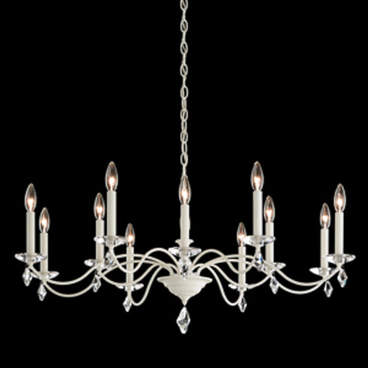 Modique Chandelier, 12-Light, White, Clear Heritage Crystal, 39.5"W (MD1012N-06H 1J00EC)