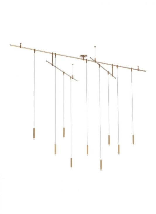 Moxy Chandelier, 9-Light, LED, Aged Brass, 96"L (700MXY9R-LED930R 70PGJER)