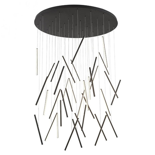 Chute Pendant, LED, Black, White Acrylic Diffuser, 50"W (MP14850-BK 48L3D)