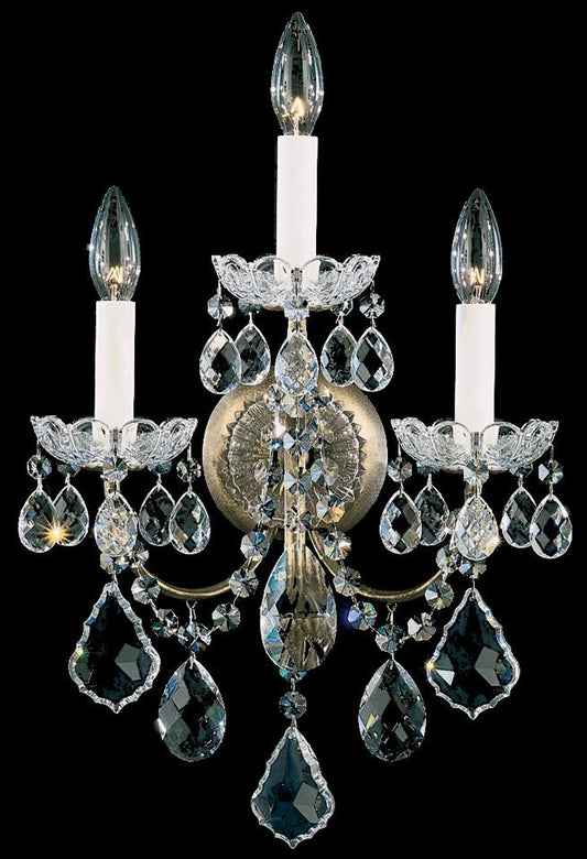 New Orleans Wall Sconce, 3-Light, Etruscan Gold, Clear Heritage Crystal, 18.5"H (3652-23H 1E3ZU)