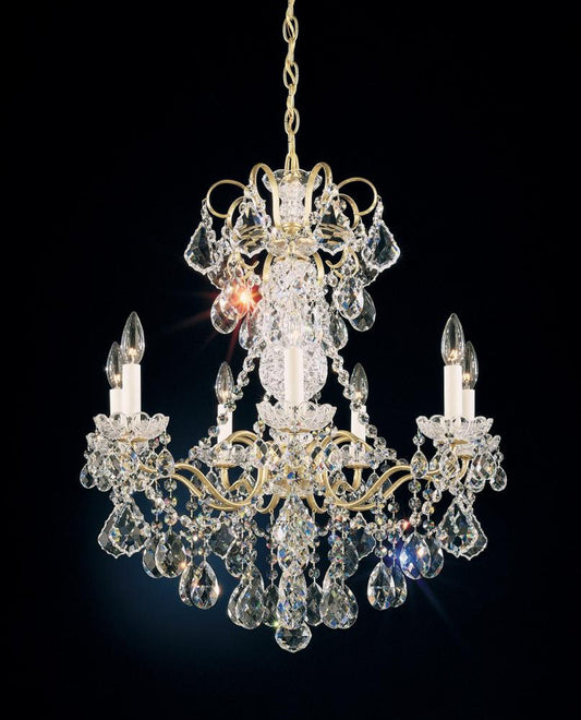 New Orleans Chandelier, 7-Light, Black Pearl, Clear Swarovski Crystal, 24"W (3656-49S 1E4YZ)