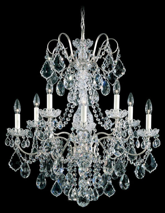 New Orleans Chandelier, 10-Light, Heirloom Gold, Clear Swarovski Crystal, 28"W (3657-22S 17QQZL)