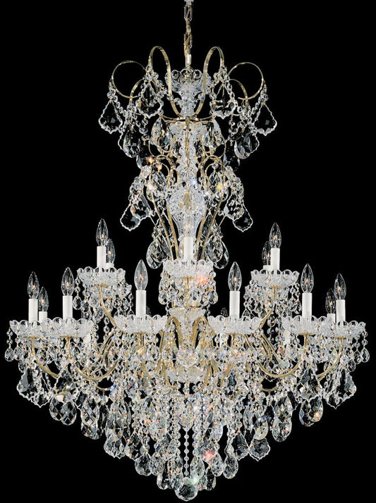 New Orleans Chandelier, 18-Light, Aurelia Gold, Clear Heritage Crystal, 36"W (3660-211H 17QVUN)