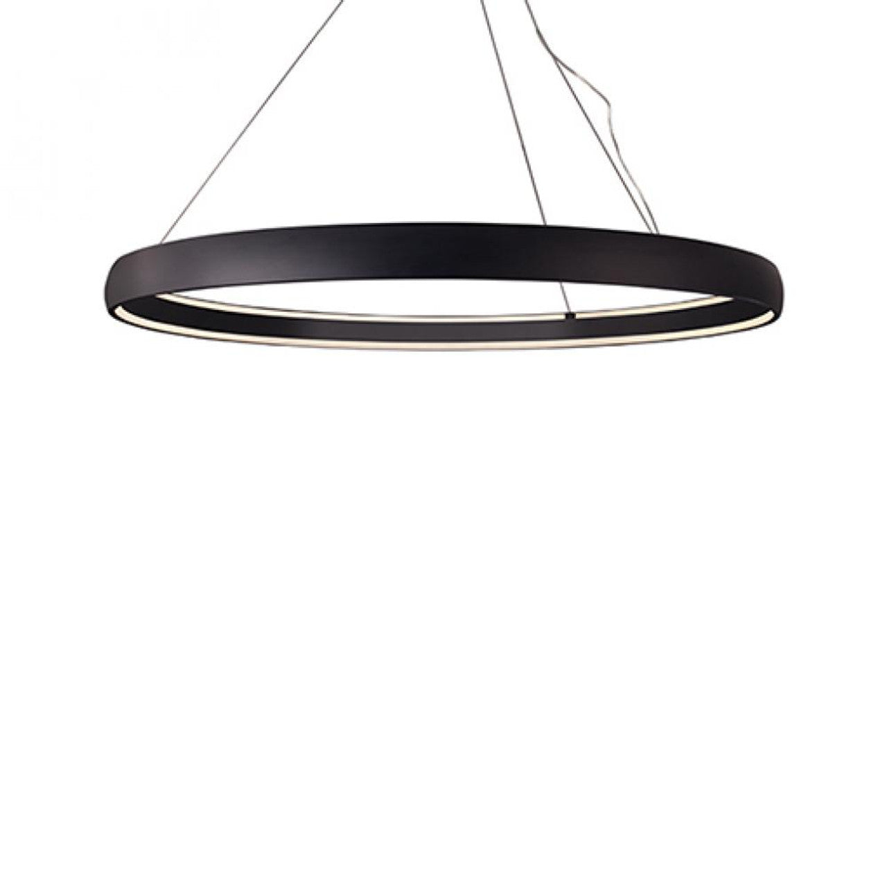 Halo Pendant, LED, Black, White Acrylic Diffuser, 71.5"W (PD22772-BK 45GE8)