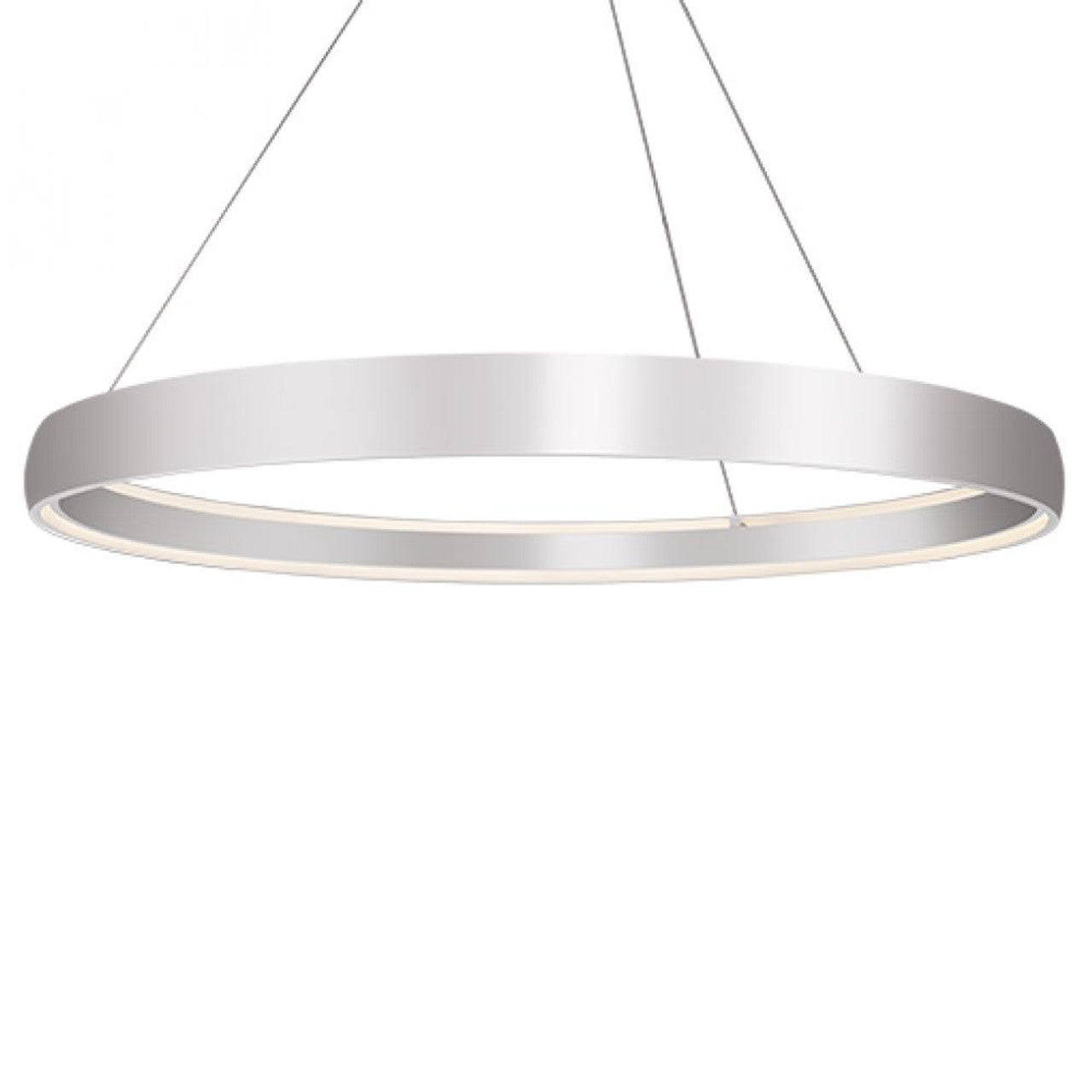 Halo Pendant, LED, Brushed Silver, White Acrylic Diffuser, 71.5"W (PD22772-BS 45LDY)