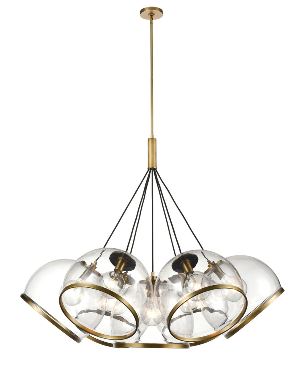 Coast Pendant, 7-Light, Vintage Brass, Clear Glass, 44"D (PD304007VBCG 706TLRQ)