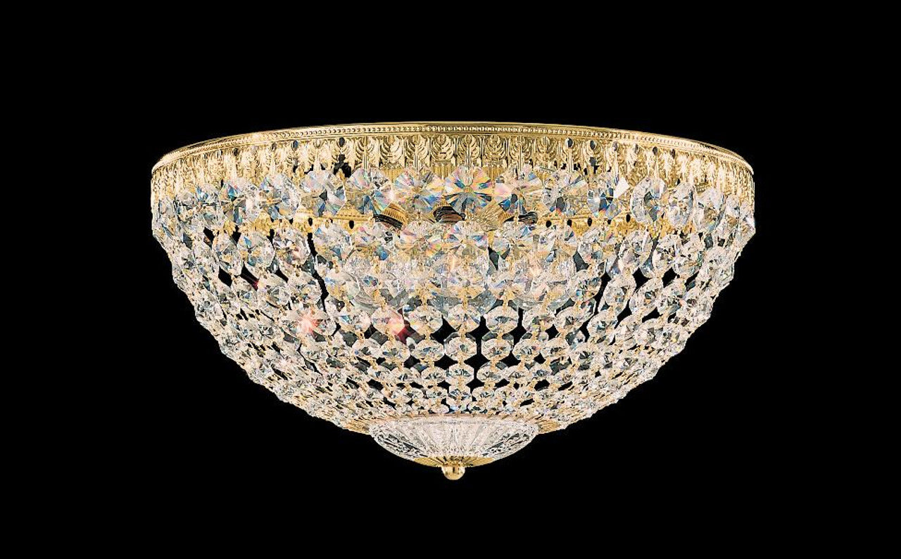 Petit Crystal Flush Mount, 5-Light, Aurelia Gold, Clear Swarovski Crystal, 14"W (1564-211S 17UZGL)