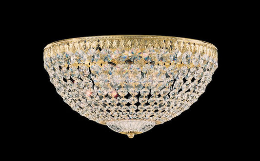 Petit Crystal Flush Mount, 5-Light, Aurelia Gold, Clear Swarovski Crystal, 14"W (1564-211S 17UZGL)