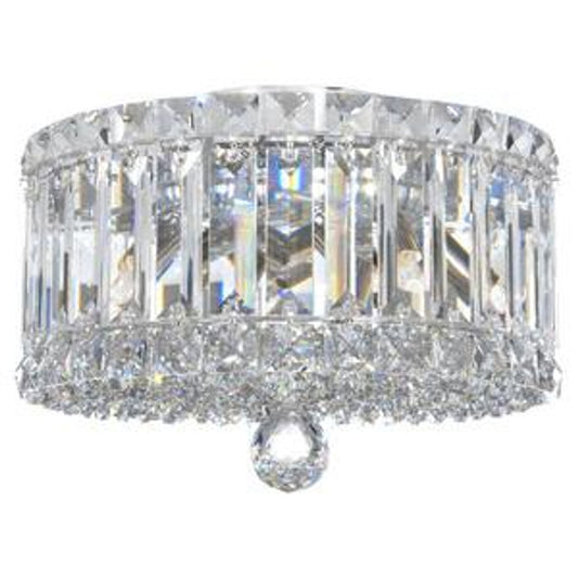 Plaza Flush Mount, 4-Light, Polished Stainless Steel, Clear Swarovski Crystal, 10"W (6692S Y3JNW)