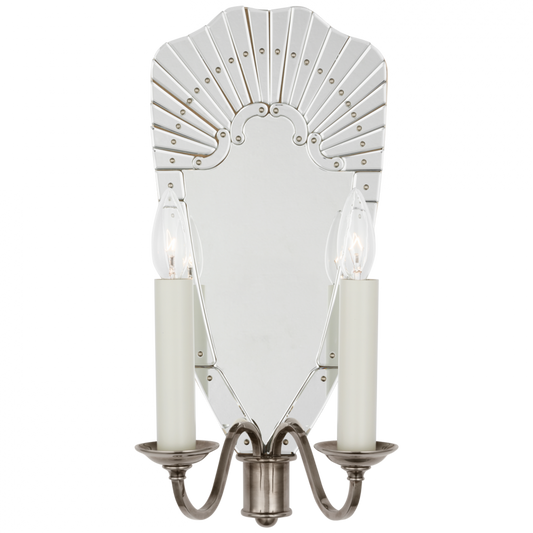 Adelaide Large Double Sconce - Mirror and Butler's Silver