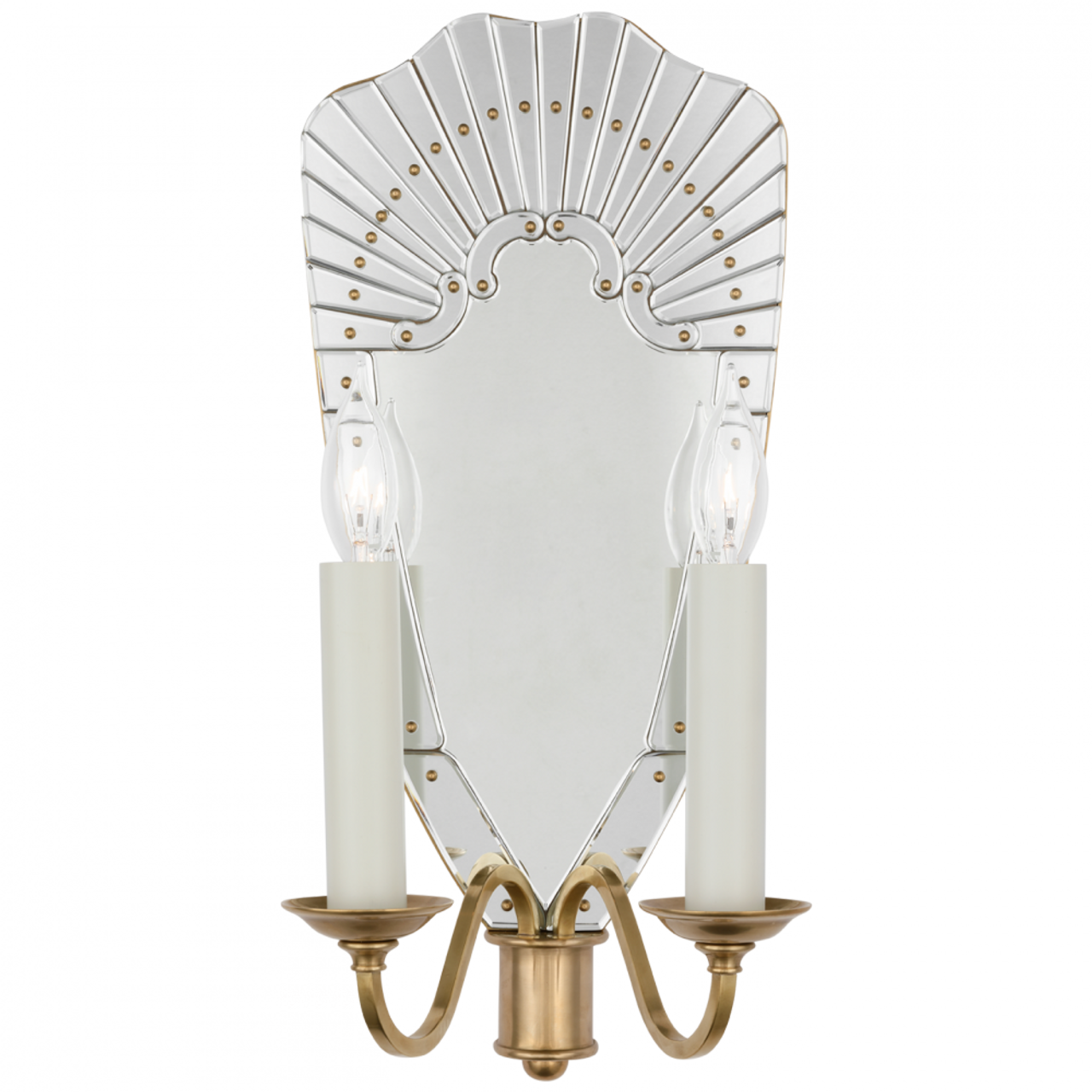 Adelaide Large Double Sconce - Mirror and Natural Brass